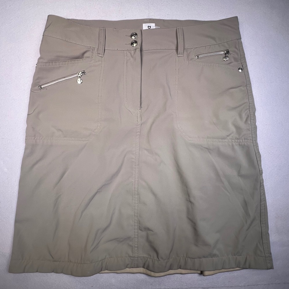 Daily Sports Women Golf Skort Khaki Tan Size 10 Pockets Pleated Active Skirt